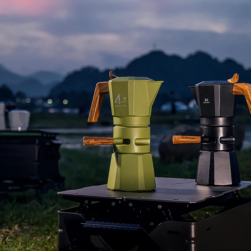 3 Cups 6 Cups 9 Cups Classic Italian Coffee Maker Aluminum Temperature Controlled Double Valves Stovetop Induction Moka Pot