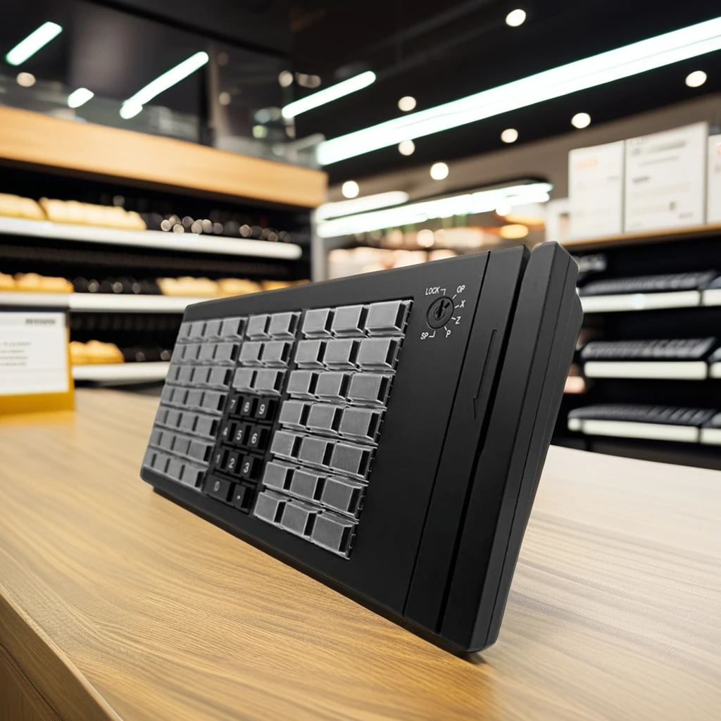 LIF KB66C Professional Mini USB Wired POS Switch Keyboard Programmable with Magnetic Card Reader