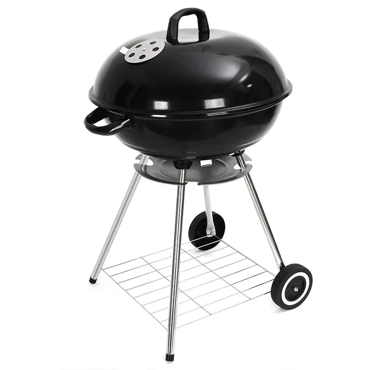 Bbq Grills Barbecue Smoker Kettle Charcoal Bbq Grill Portable Small Broil Coal Charcoal Outdoor Black BBQ Tool Iron Enamel 5.3kg