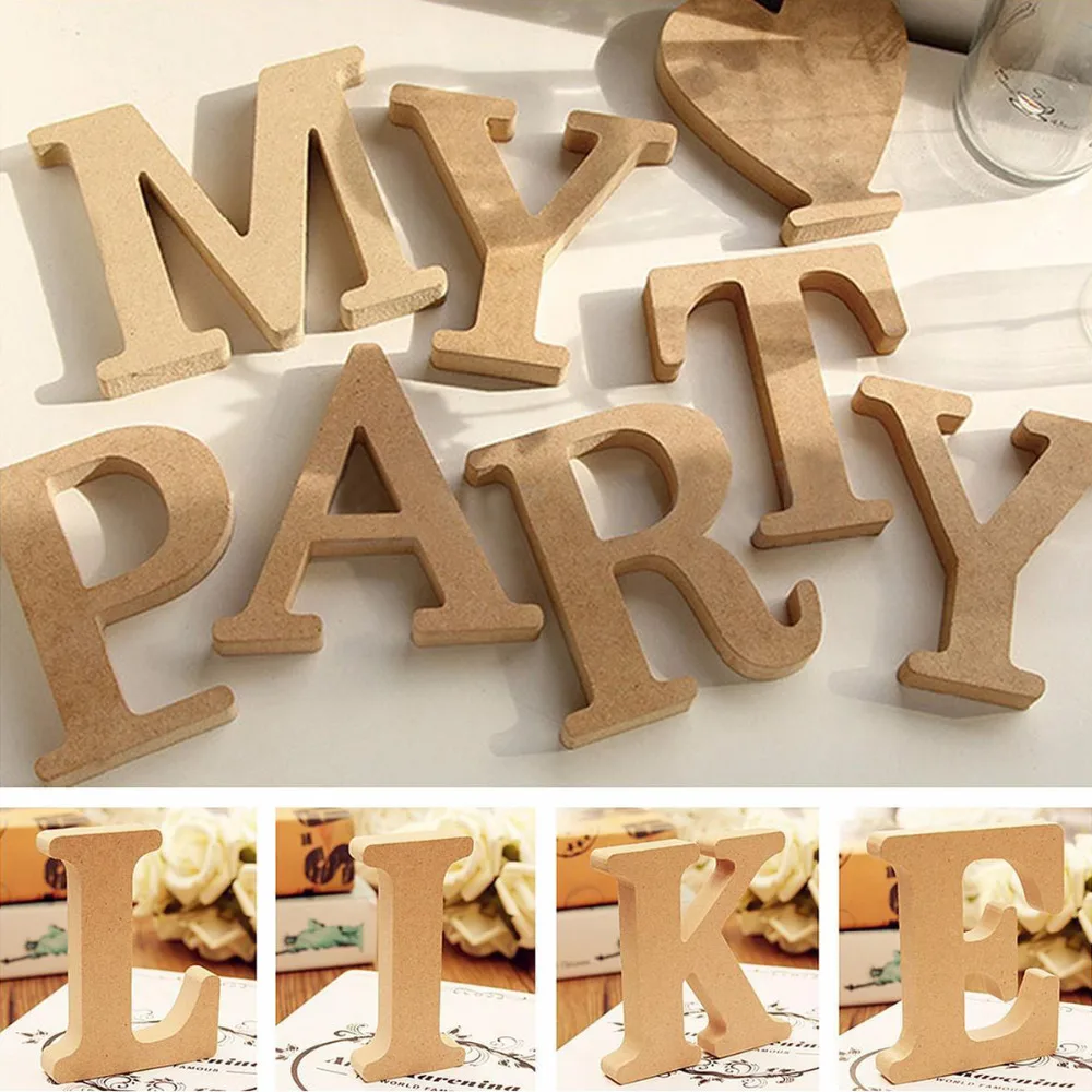 MDF letter props, 26 English letters, letter props for wedding decoration alphabet letter yard sign