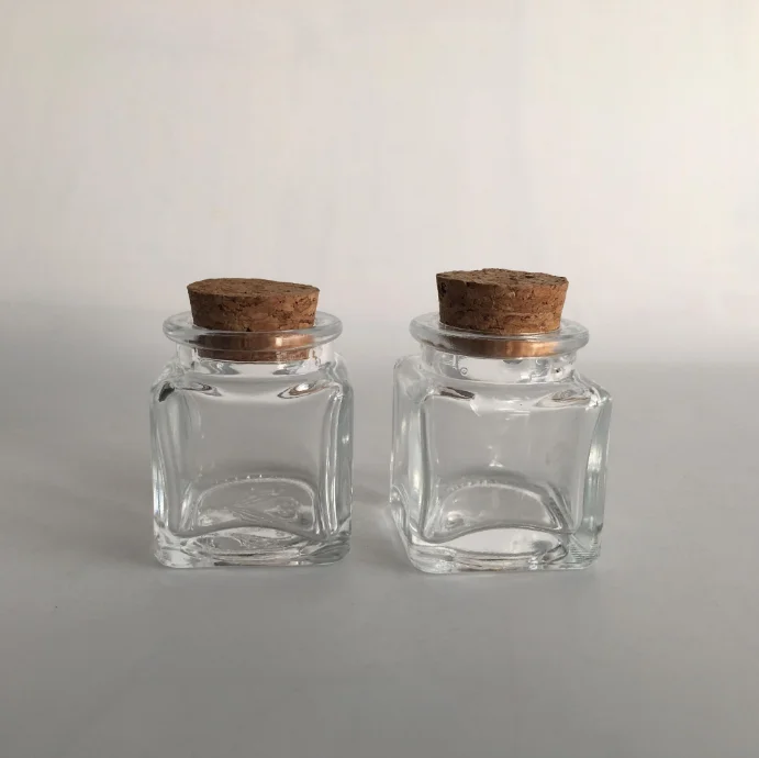 30ml glass saffron jar with cork and shirking sleeves  storage jar for saffron small glass jar for gift