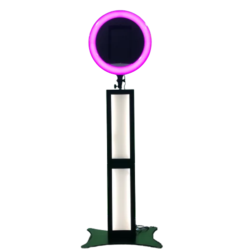 Fashion Led Ring Light Social Station For Ipad Live Video Photobooth Interactive Photo Kiosk Diy Shell Public Photobooth