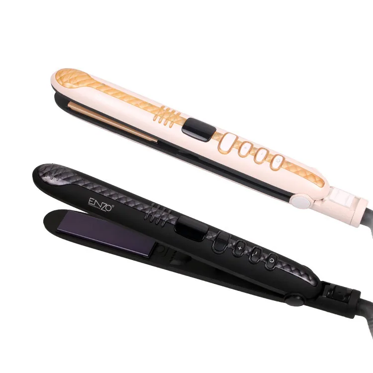 ENZO New hair salon styler mini flat iron small light weight portable travel size hair straightener & curling tool