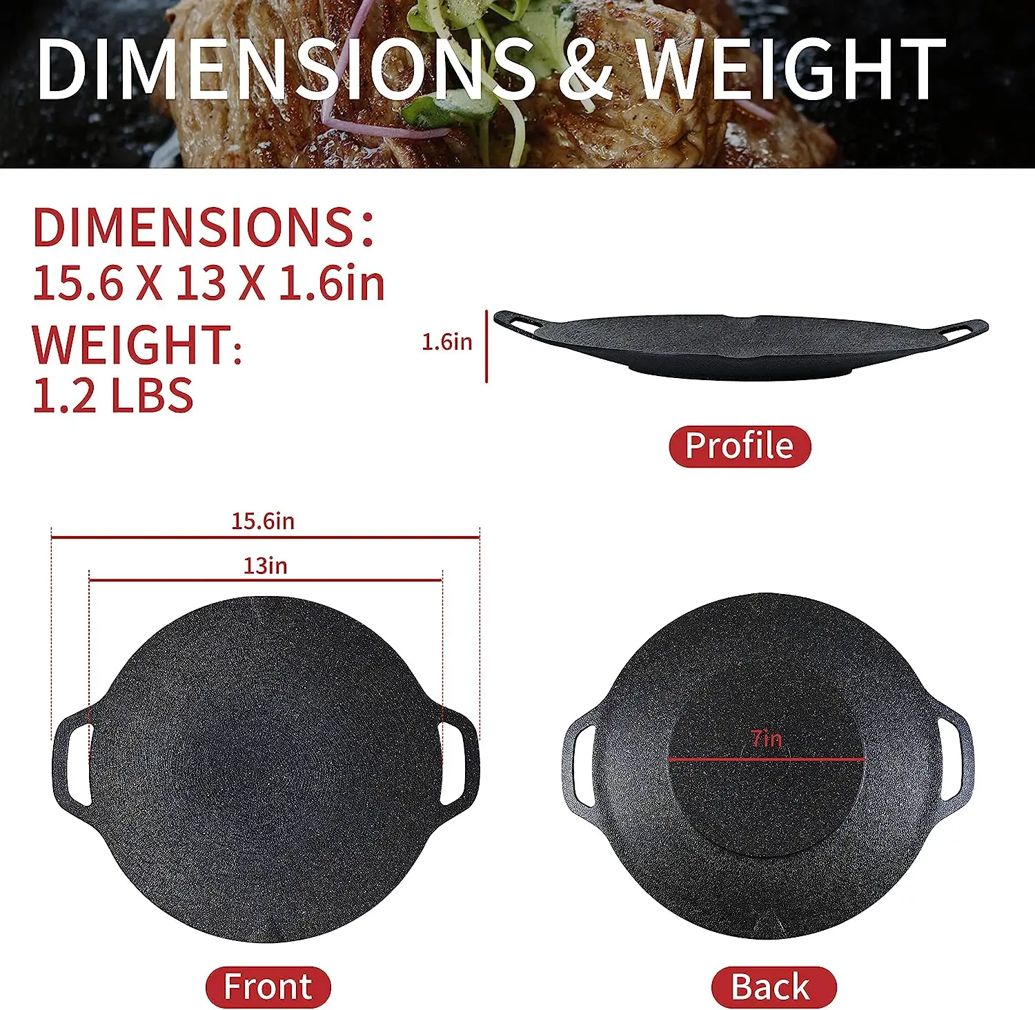 BBQ Grill Non-stick Grill Circular, Medical stone Coating stovetops and Induction Compatible