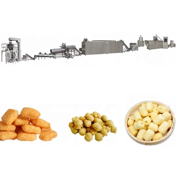 Factory Supply extruded corn puffed snacks food machinery corn puff making machine