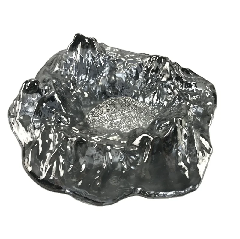 ATY068 European Style Iceberg Shape Crystal Glass Ashtray for Home Office