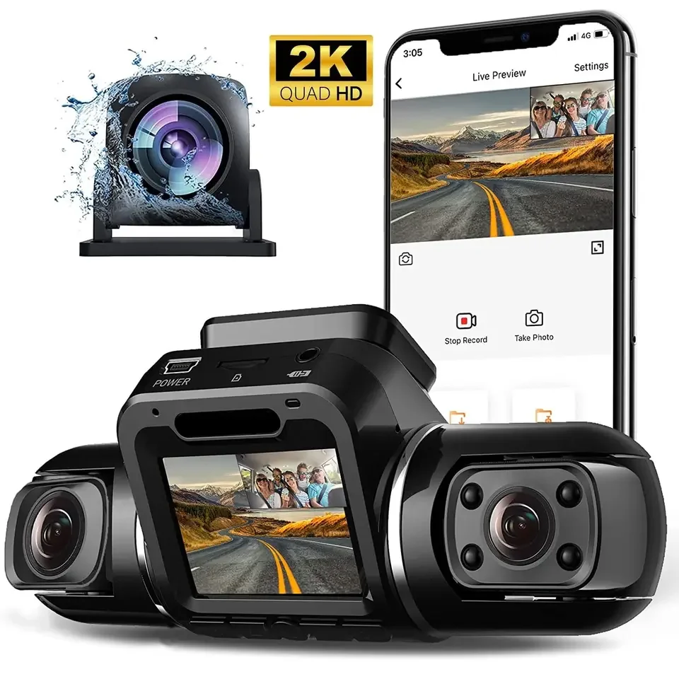 2 Inch 4 cameras car black box hd 4ch 1080P built-in WIFI cameras Logger hd Night Vision g-sensor 360 degree car dvr dash cam