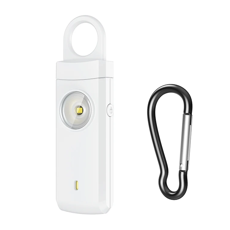 Portable Rechargeable Personal Safety Alarm for Women Emergency Defense Siren Strobe LED Light and Keychain