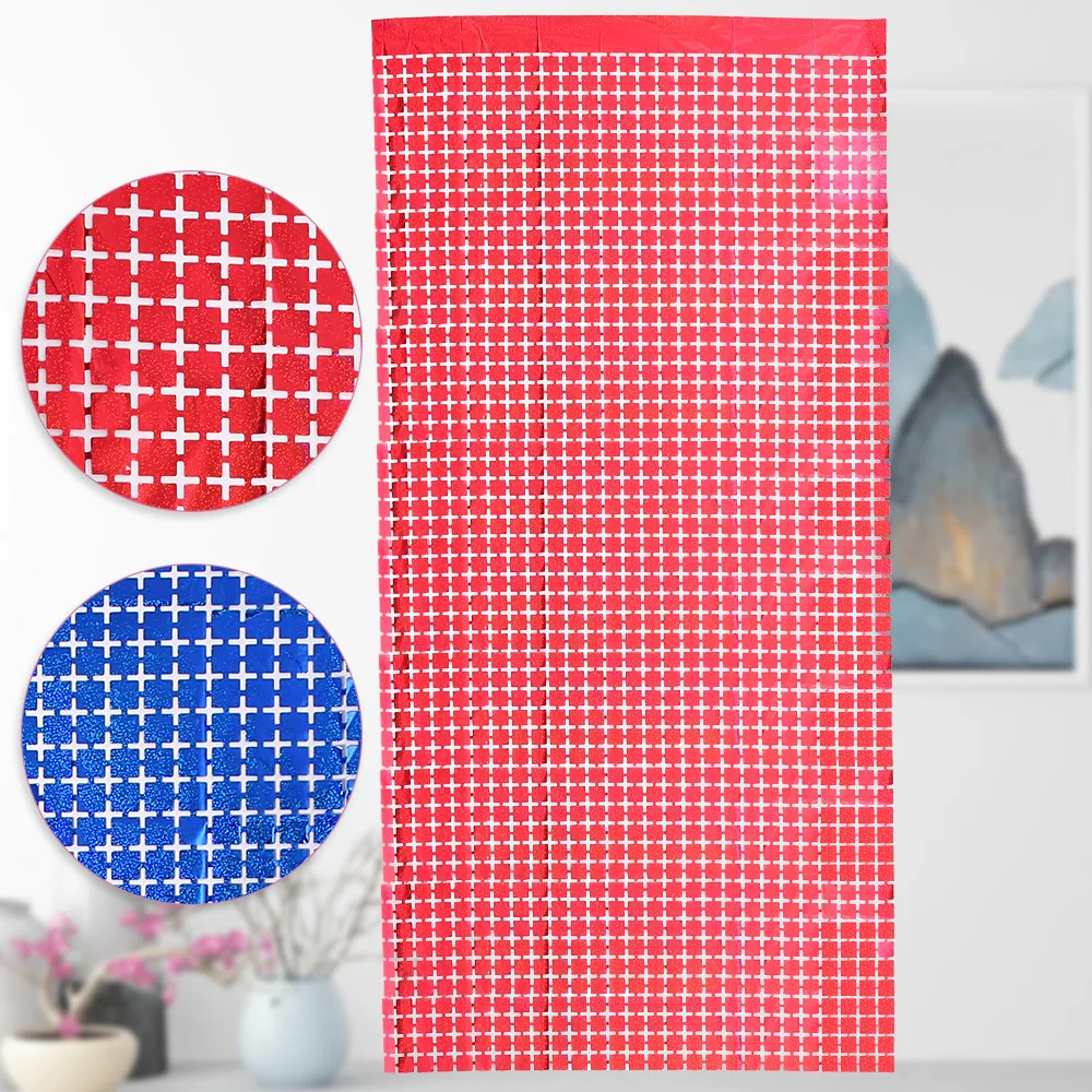 1*2 m square laser rain curtain Birthday party party decoration background wall arranged small square rain curtain