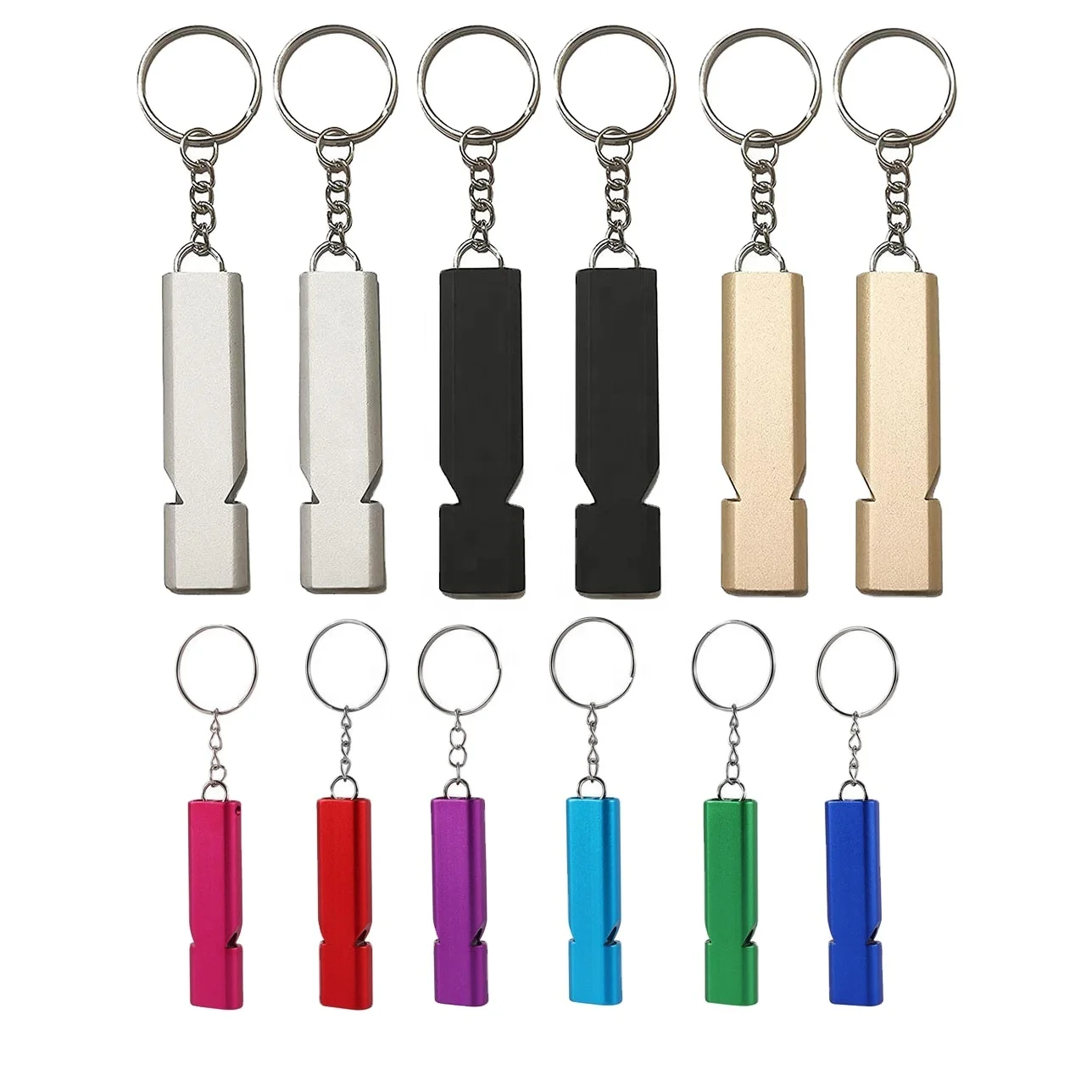 IRONDONKEY Whistle Super Loud 120db Double Pipe Emergency  Lifeguard Safety Keychain  Aluminum Frequency Survival Whistle