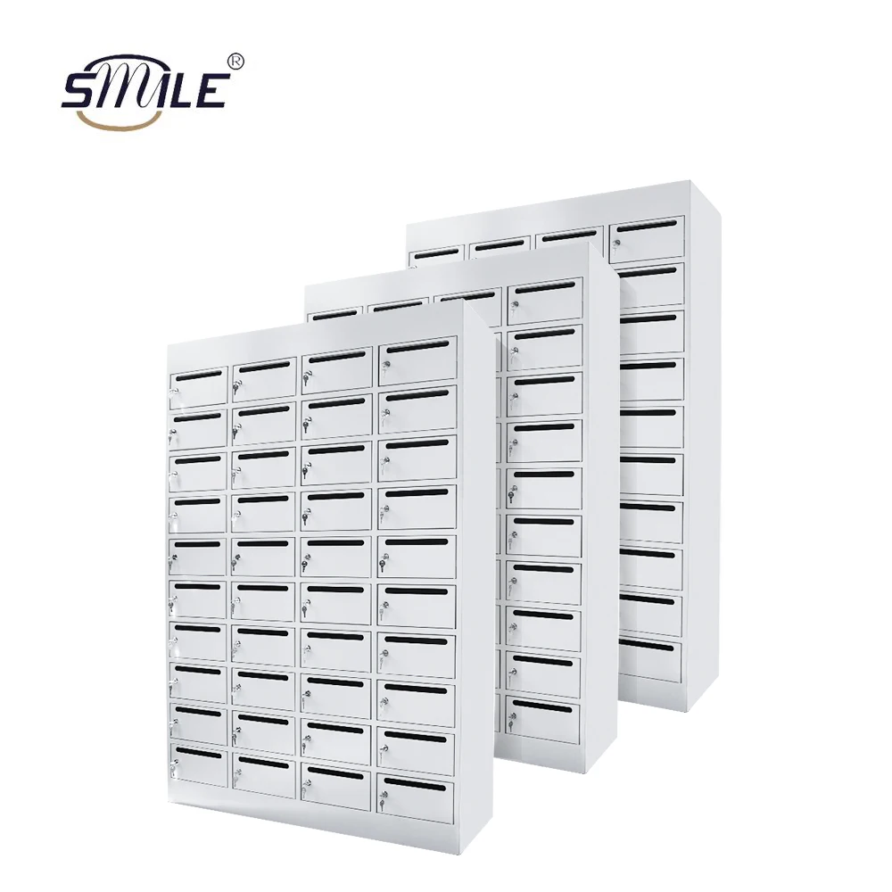 SMILE Outdoor Wall Mounted Metal Mailboxes Door Post Box Commercial Mailboxes Drop Box Unit Locking Package