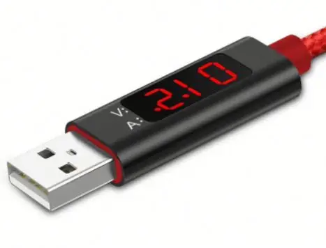 Fashionable hot selling LCD display voltage current charging cable for phone