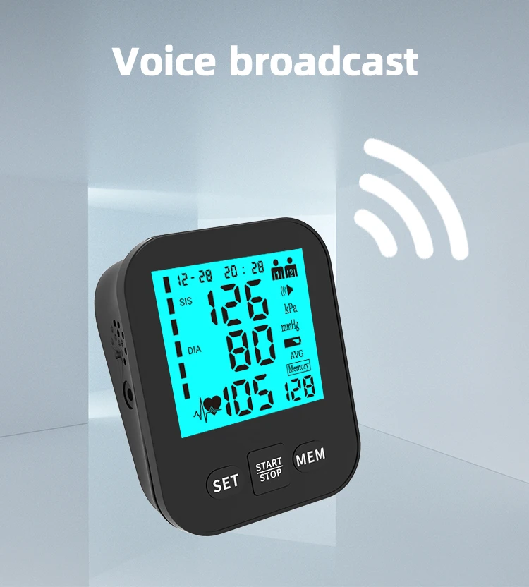 Amazon best selling Aupo with LCD display blue back light digital upper arm blood pressure machine meter cheap bp monitor