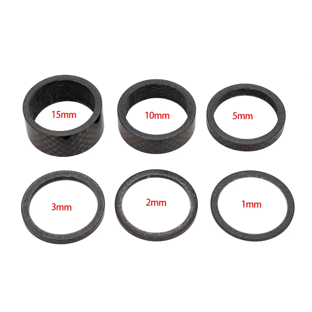 ZTTO  Ultra-Light Carbon fiber Bicycle Washer Mountain Road Bike Washers Spacer Gasket Fork Headset Parts 1/2/3/5/10/15mm