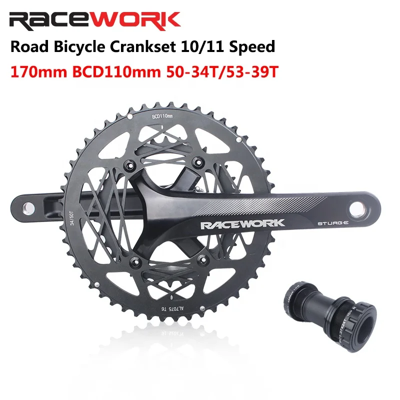 2021 new authentic RACEWORK road bike Aluminum alloy Crankset 53-39T 50-34T crankset