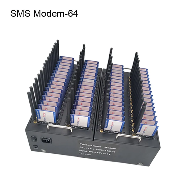 SMS  Gateway 64 port GSM GPRS Modem pool 64 sim card  SMS And Recharge Device