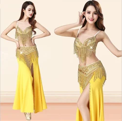 Wholesale sexy professional belly dance costume bra belt complete set