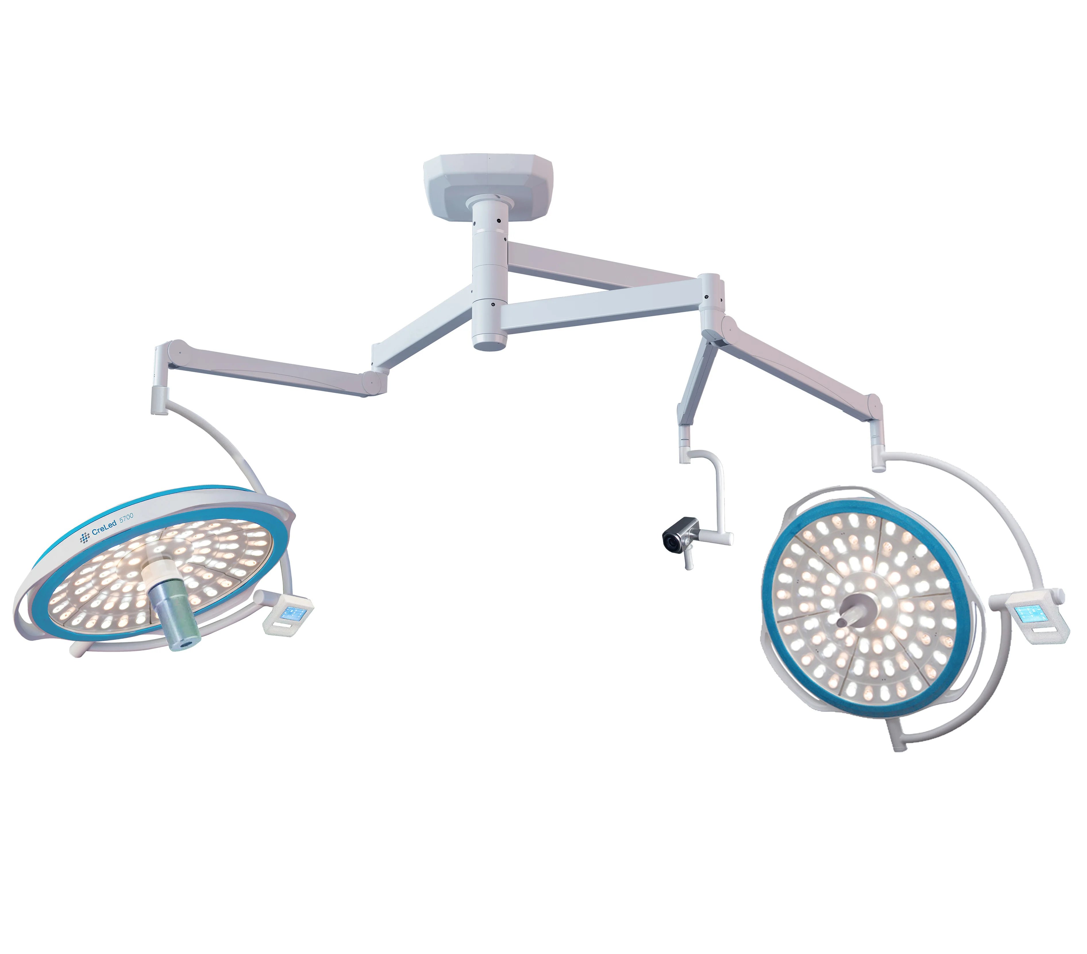 Double Heads Ceiling Led Theatre Operation Shadowless Medical Cold Light Surgery Lamp with camera system