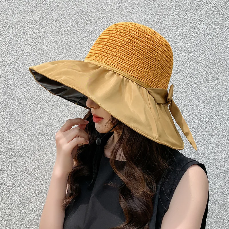 Summer Hot EXW Price Wholesale Bucket Hats With Custom Logo Straw Hat Travel Sunshade Sun Hat For Women Hijab