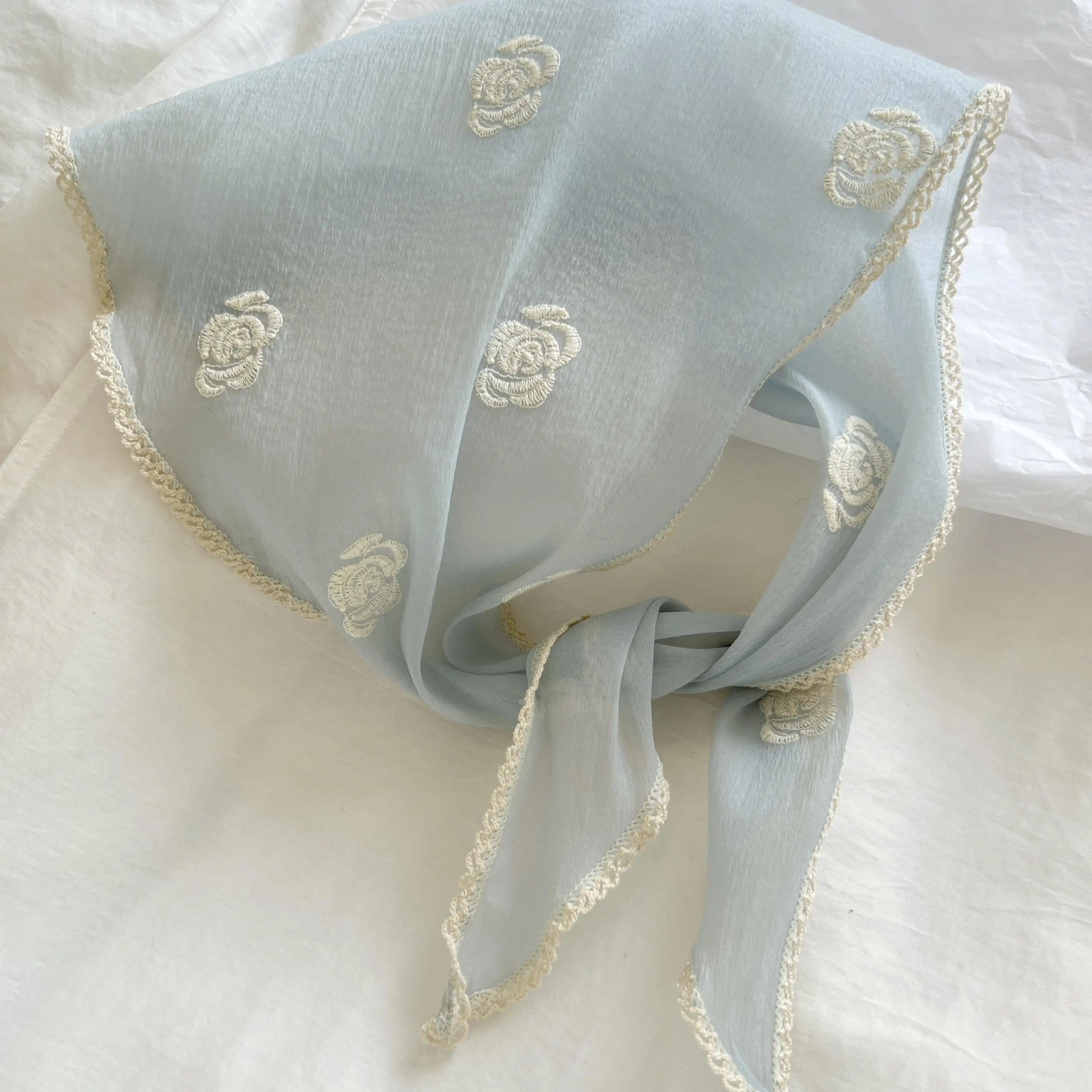 2024 Новый Модный летний женский кружевной треугольный хиджаб для Взрослых чехол волос пляжа