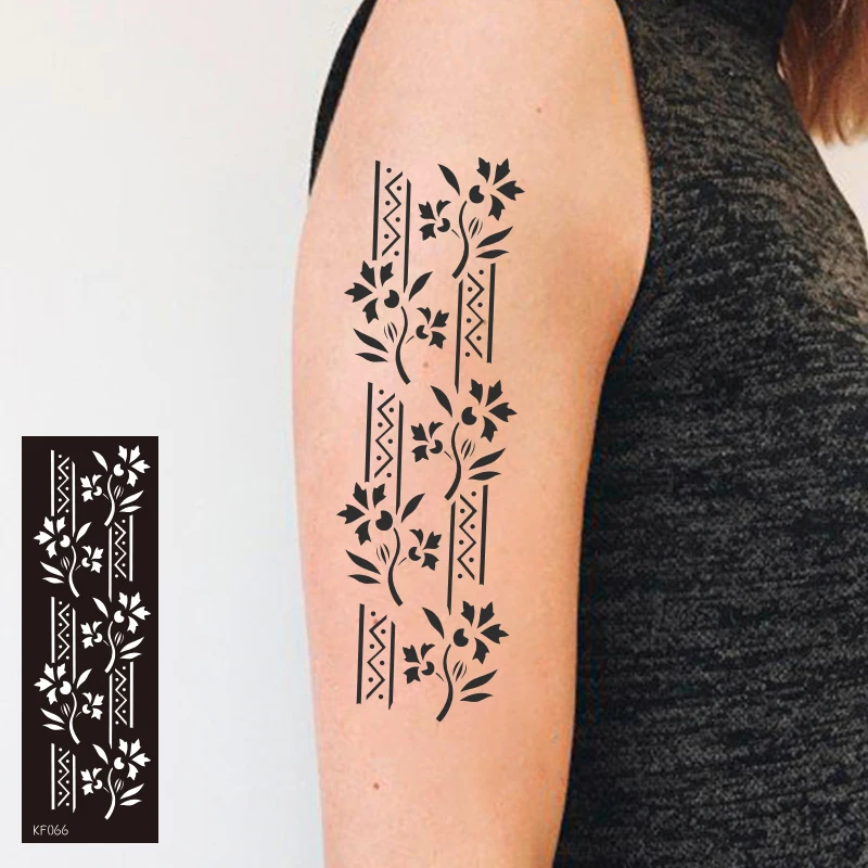 Fashion Body Art Tattoo Sticker Paper Black Waterproof Temporary Tattoo Sticker Hand Neck Wrist Art