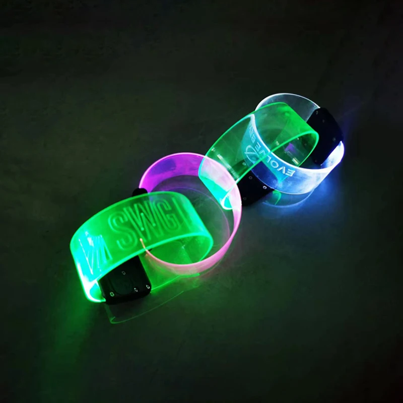 available stocks TPU led bracelet flashing cosmic magnet led lighting wristbands party concert decoration