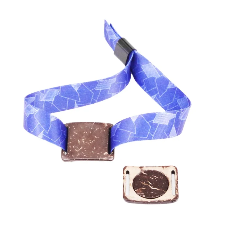 13.56MHZ Popular ECO-Friendly Coconut F08 Bracelet NFC RFID Smart Coconut Shell Wood Tag For Payment Identification
