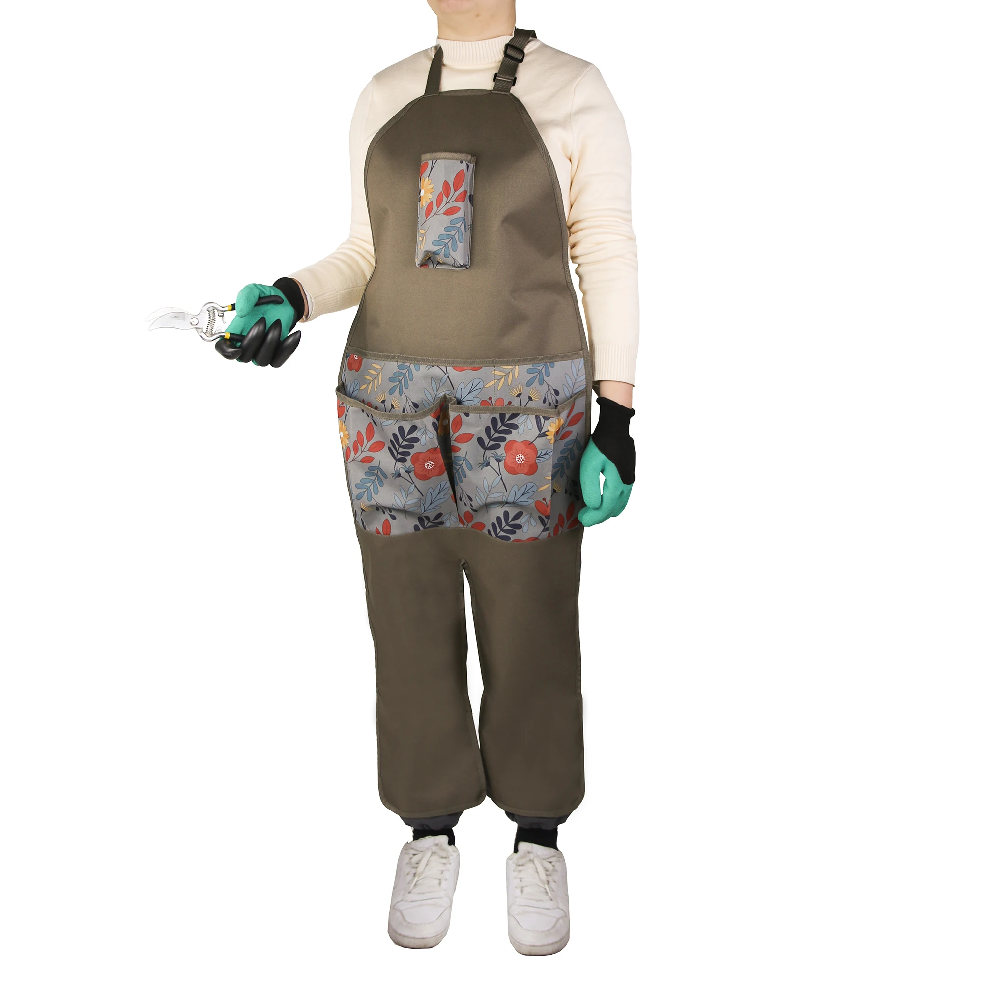 Mydays Outdoor Customized Sturdy 600D Oxford Wearable Garden Leg Production Apron with Multiple Pockets