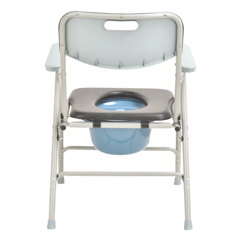 Bariatric Shower Lightweight Hospital Blow Molding Plastic Parts Folding Pu Leather Seat Toilet Portable Commode Chair