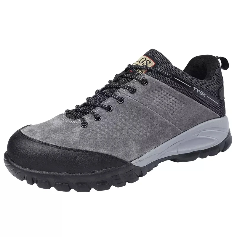 GOTAN Lightweight Steel Toe Industrial Safety Shoes Men Low-top Anti-slip Work Shoes Pig Leather