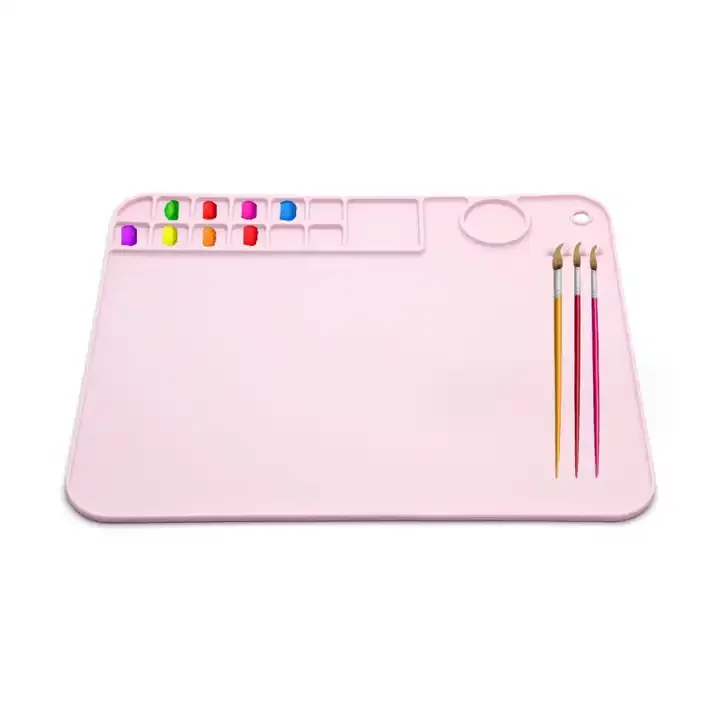 Silicone Kids Painting Mat With Water Cup Collapsible And Paint Holder DRAWING BOARD 3 Colors can choose