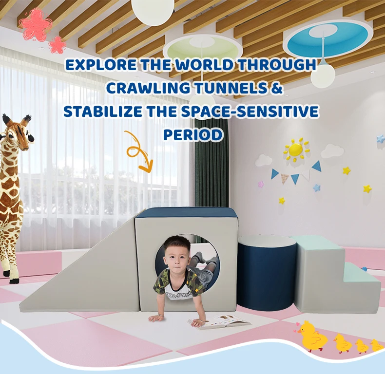 New Interactive Soft Foam Toddler Climbing Gym 4-Piece Toddler High Density Soft Foam Play Set for Home