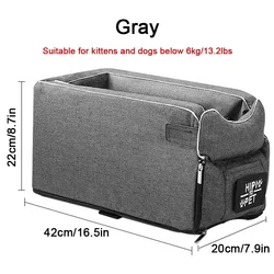 Portable Pet Dog Car Seat Central Control Nonslip Dog Carriers Safe Car Armrest Box Booster Kennel Bed For Small Dog Cat Travel