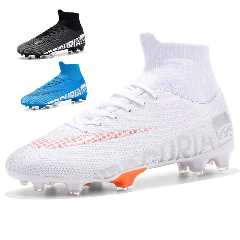 Мужские белые кроссовки, закрытые высокие ботинки для футбола, оптовая продажа, дешевая профессиональная тренировочная спортивная футбольная обувь