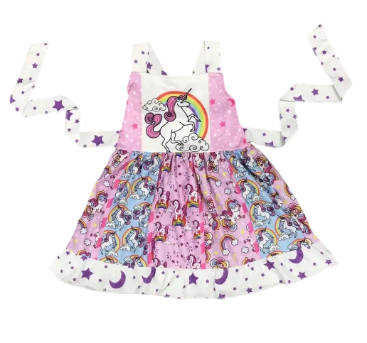 Hot selling boutique sleeveless dress Big skirt girl pink smiling face ruffled dress summer comfort clothing