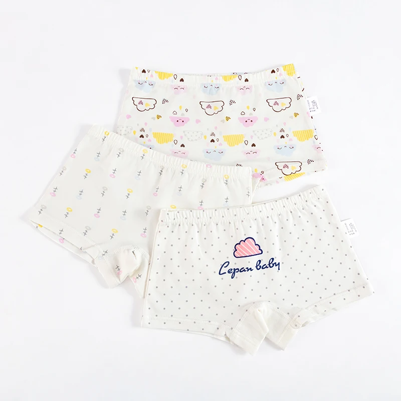 Good Quality 3 Pieces Breathable Children Comfortable Girls Panties Cute Kids Cartoon Cotton Breathable Underwear
