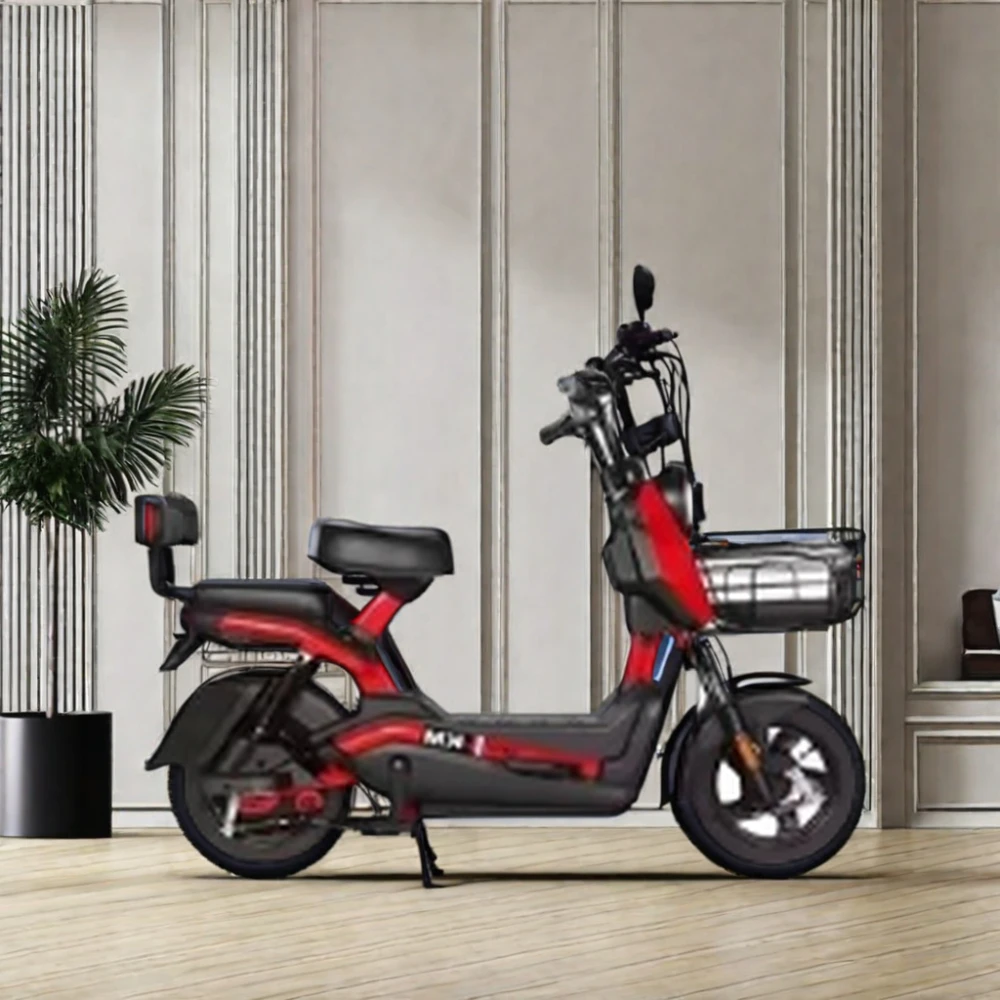 14-Inch Fashion Electric Bicycle with 350W/500W Power Factory Wholesale 48V Electric Scooter Steel Frame Rear Hub Motor