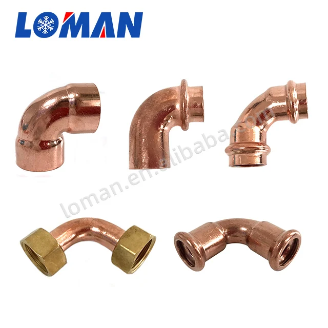 LOMAN High Quality Custom Size 90 And 180 Degree Copper Tube / Pipe Return Bend For Welding Pipe Bending Fittings