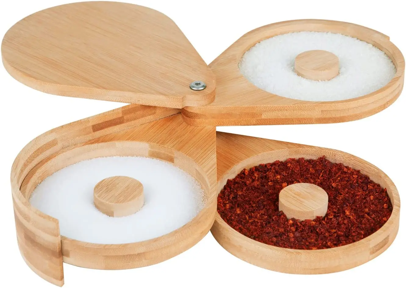 Salt Rimmer, Baraiser Bamboo Glass Rimmer, 3-Tier Bar Salt and Sugar Rimmer for Cocktails