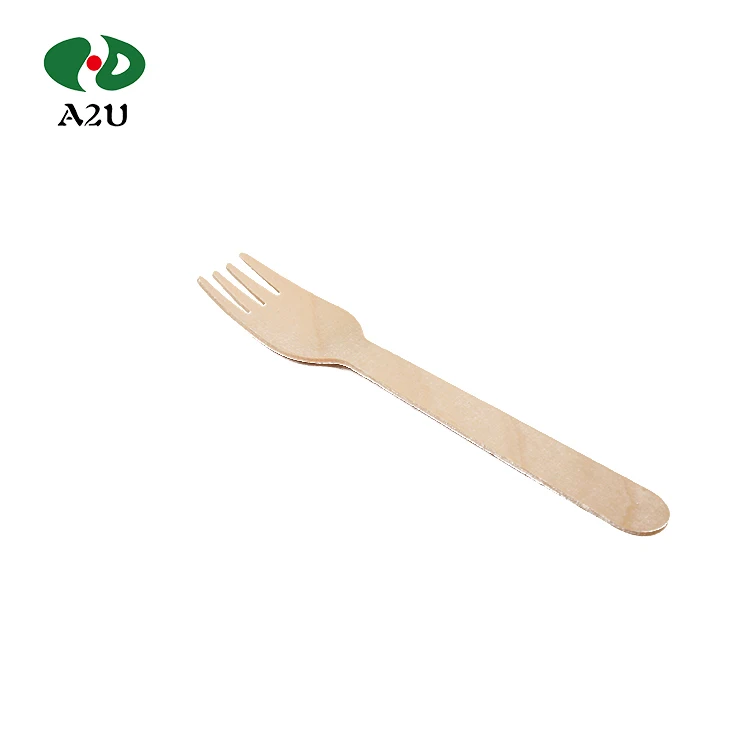 Disposable wooden cutlery fork, for children, can be customized logo colorful, environmentally friendly