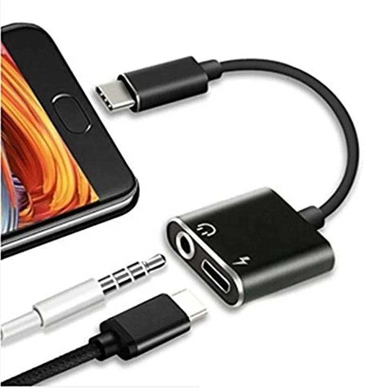 2 в 1 Тип C до 3 5 мм адаптер для наушников Lightning/разъем зарядное устройство наушники с разъемом подачи внешнего сигнала Aux & зарядный Motorola MotoZ