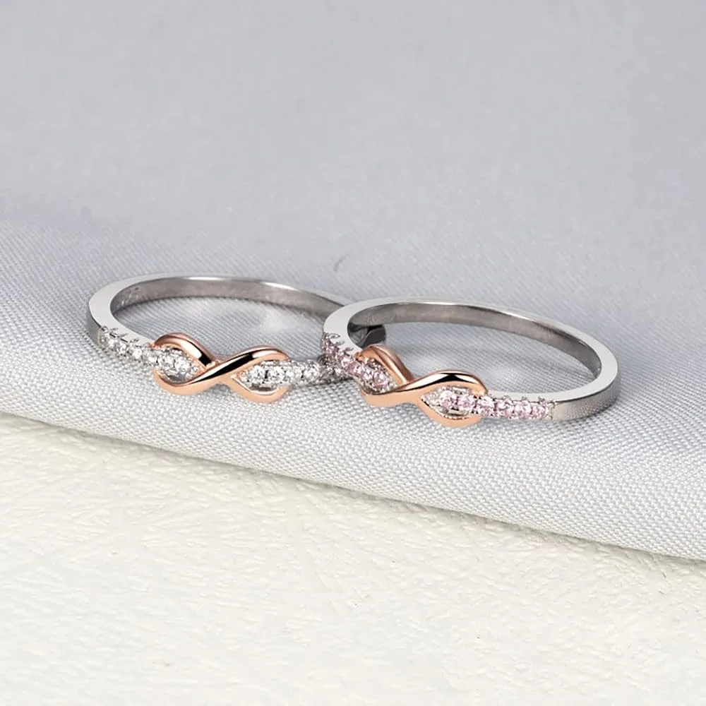Wholesale Waterproof Infinite symbol Stackable Gold plated 925 sterling silver jewelry Rings for  Women