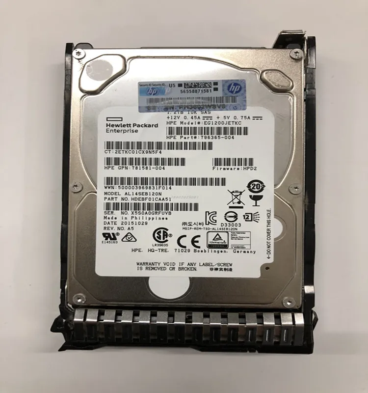 781518-B21 New Original HPE 1.2TB SAS 12G Enterprise 10K SFF (2.5in) SC HDD