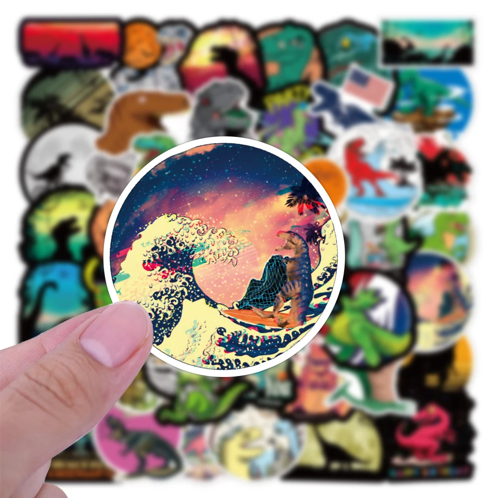 V-50pcs Series of dinosaur tyrannosaurus rex graffiti stickers for trunk mobile computer waterproof