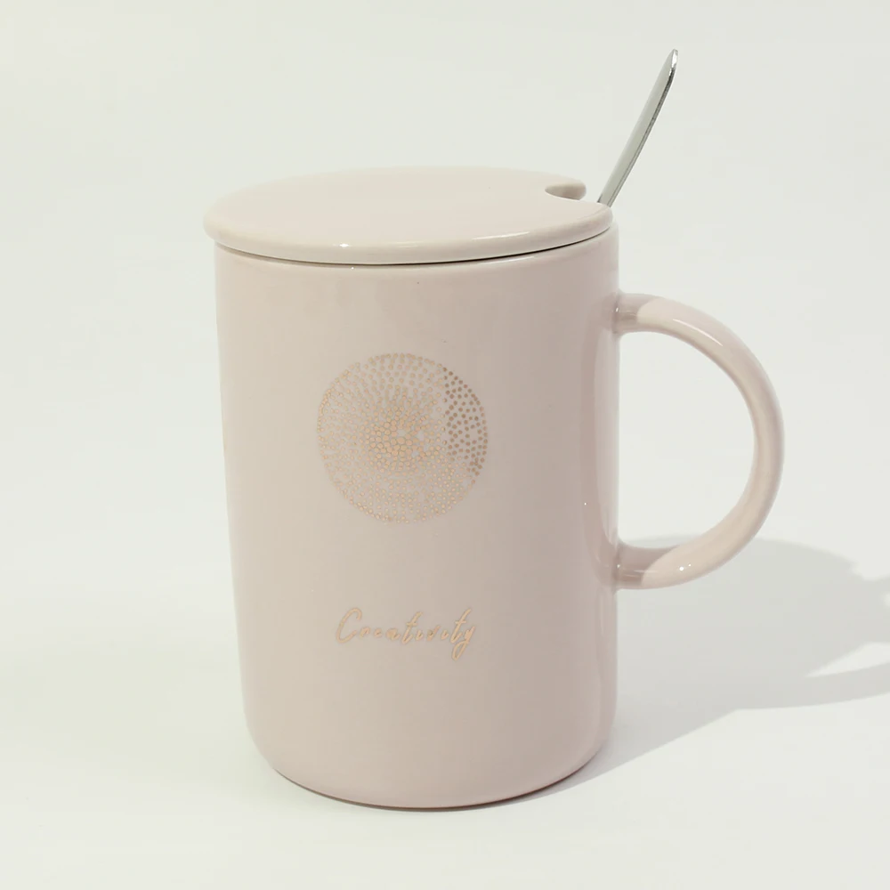 Новая офисная Питьевая чашка кофейная чашка Лотос розовые кружки 450 мл керамические чашки