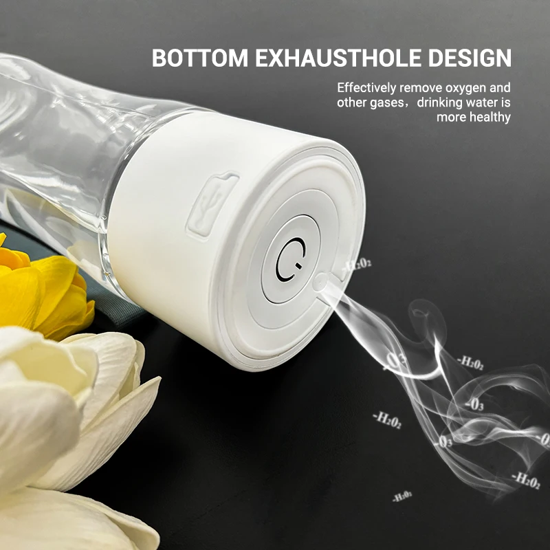 CAMAZ portable 5000 ppb electrolysis ionizer hydrogen rich water bottle generator with spe and pem