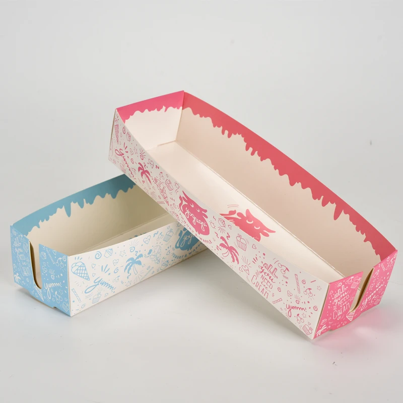 KW Brand Factory Supply Disposable Hot Snack Food Paper Packaging Box For Waffles Packaging Box