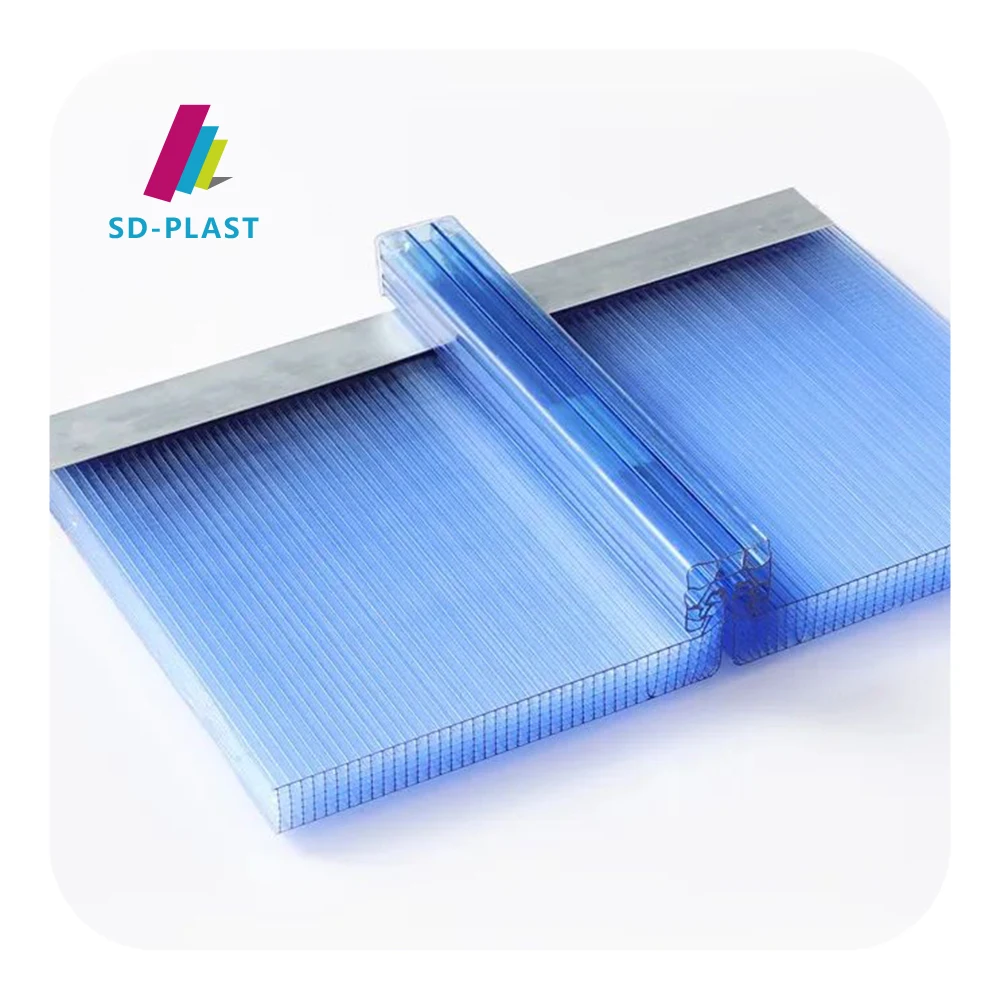 6mm 8mm 10mm 4-wall R-Structure Thick Polycarbonate Sheet Color Polycarbonate Standing Seam System Polycarbonate Roofing Sheet