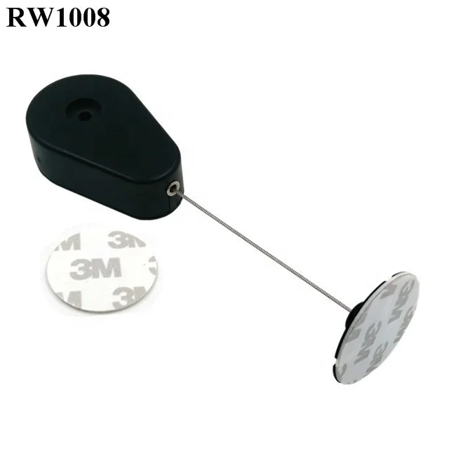 RUIWOR RW1008 Drop-shaped Retractable Anti Theft Pull Box Plus Dia 38mm Circular Sticky Flexible ABS Plate for Store Display