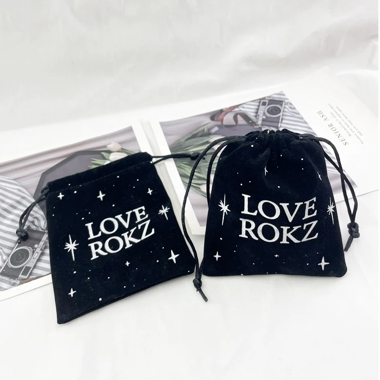 Custom Wedding Gift Bags Velvet Jewelry Pouches Velvet Drawstring Bags For Candy Storage Present Hair Dryer Hotel  Packaging